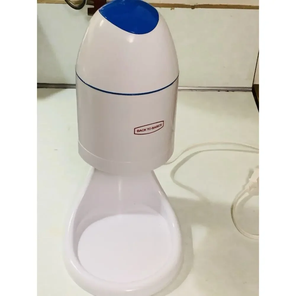 Back to Basics Hawaii Ice Shaver White Snow Cone Maker Electric Snow Shredder